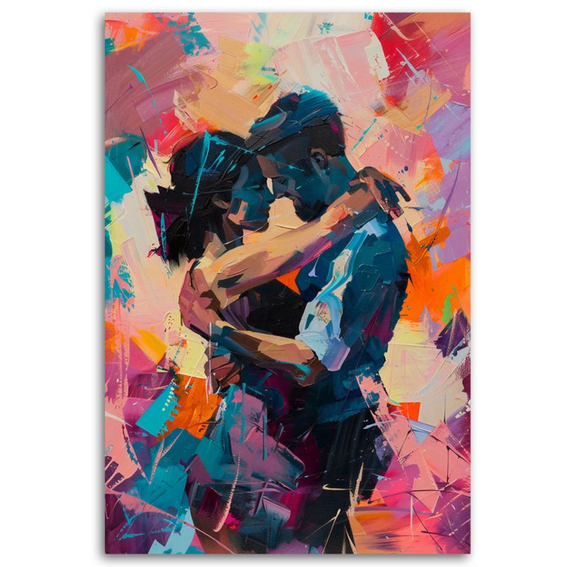 Farverigt abstrakt maleri til soveværelset Feeby Forelsket Par 70x100 cm 1 stk