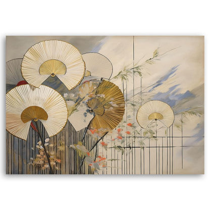 Billede til soveværelse og stue Feeby Japanske Vifter Beige 120x80 cm 1 stk