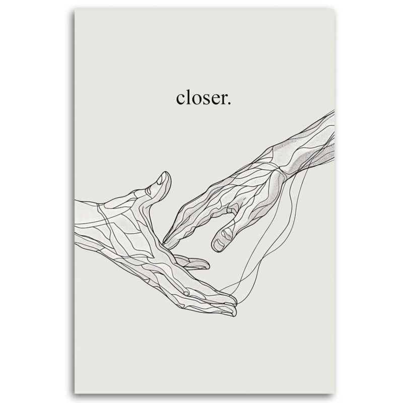 Feeby skitsebillede håndpar sort-hvid 60 x 90 cm 1 stk