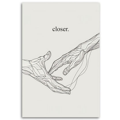 Feeby skitsebillede håndpar sort-hvid 60 x 90 cm 1 stk