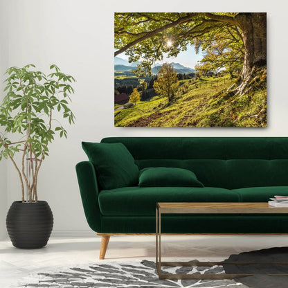 Glasspik Green Tree billede 80 x 120 cm