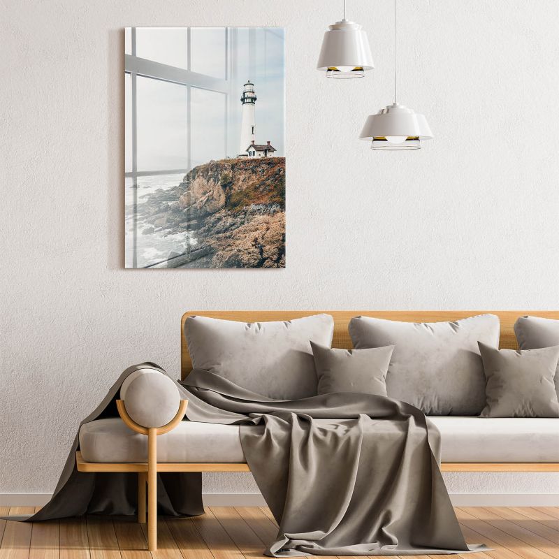 Glasspik Lighthouse billede 50 x 70 cm