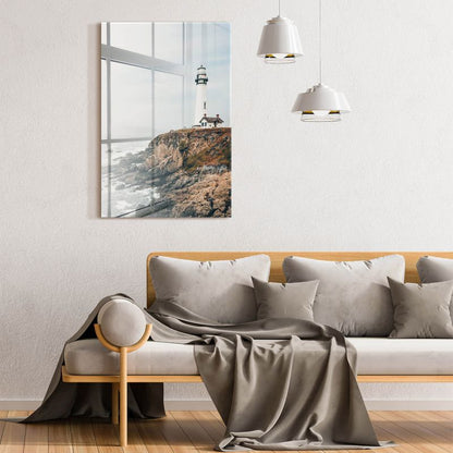 Glasspik Lighthouse billede 50 x 70 cm