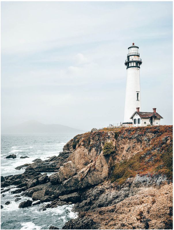 Glasspik Lighthouse billede 50 x 70 cm