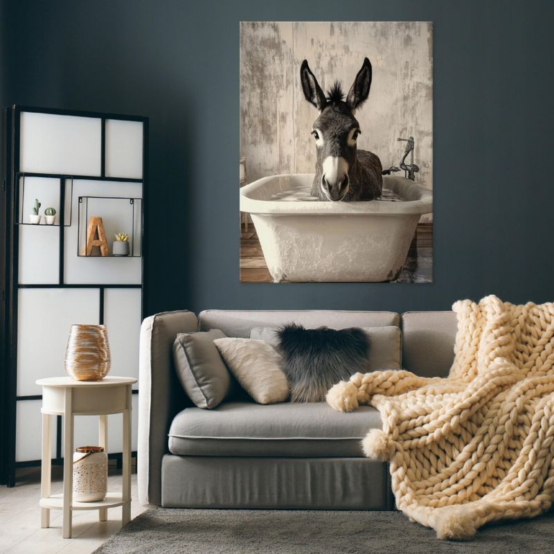 Canvas-billede WALLARENA 100x70 cm vægdekoration til badeværelse WC abstrakt æsel 1 stk.