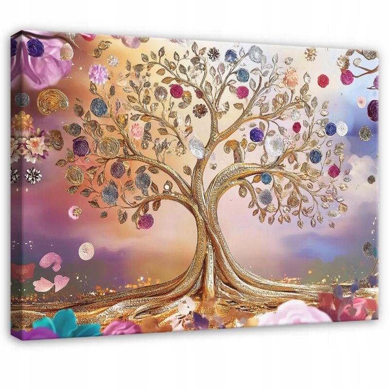 Canvas-billede WALLARENA 100 x 70 cm vægdekoration til soveværelse, stue og køkken abstrakt træ 1 stk.