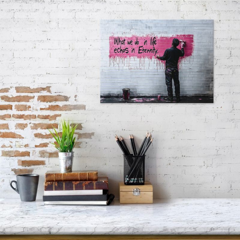 Canvas-billede WALLARENA 100x70 cm - Vægdekoration til soveværelse, stue og køkken, abstrakt grå, 1 stk.