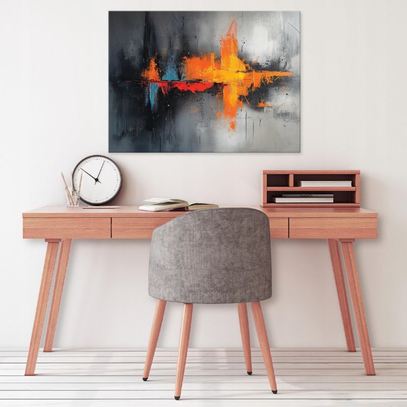 Canvas-billede WALLARENA 100 x 70 cm – vægdekoration til soveværelse, stue og køkken, abstrakt gråt motiv, 1 stk.