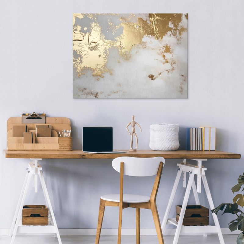 Canvas-billede WALLARENA 100x70 cm vægdekoration til soveværelse, stue og køkken abstrakt guld 1 stk.