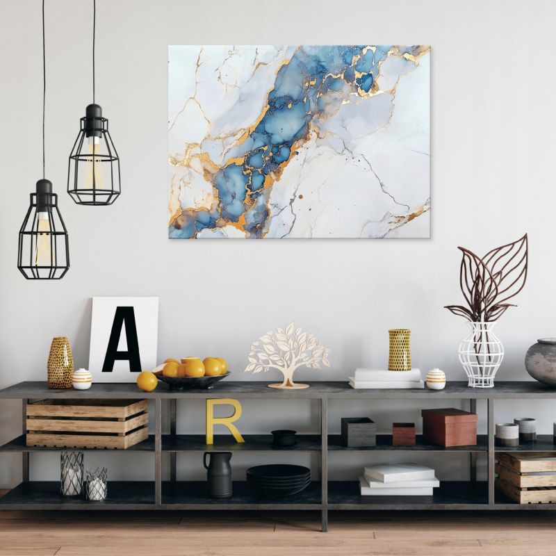 Canvasbillede WALLARENA 120x80 cm - Vægdekoration til soveværelse, stue og køkken, abstrakt marmor, 1 stk.