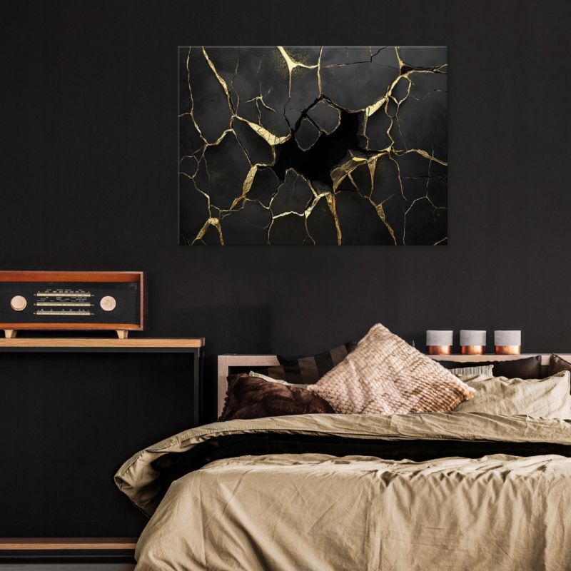 Canvas-billede WALLARENA 60 x 40 cm vægdekoration til soveværelse, stue og køkken abstrakt glamour, 1 stk.