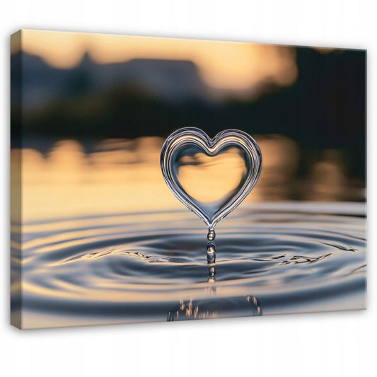 Canvas-billede WALLARENA 60 x 40 cm vægdekoration til soveværelse, stue og køkken abstrakt hjerte 1 stk.