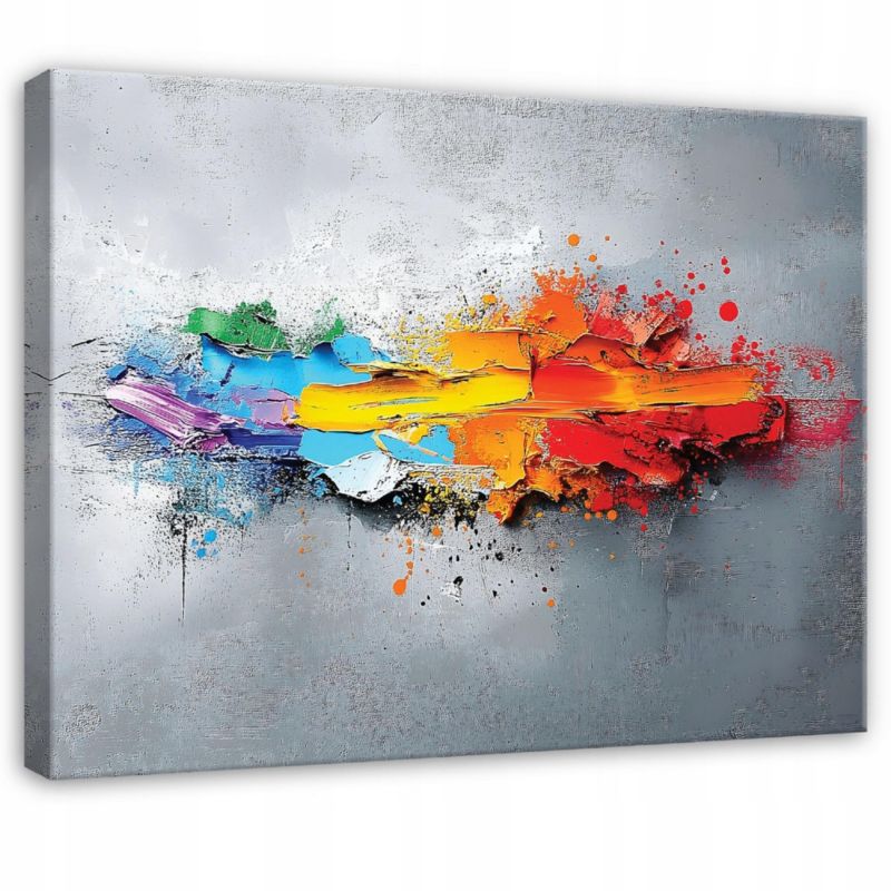 Canvas-billede WALLARENA 60 x 40 cm – abstrakt gråt vægdekoration til soveværelse, stue og køkken, 1 stk.