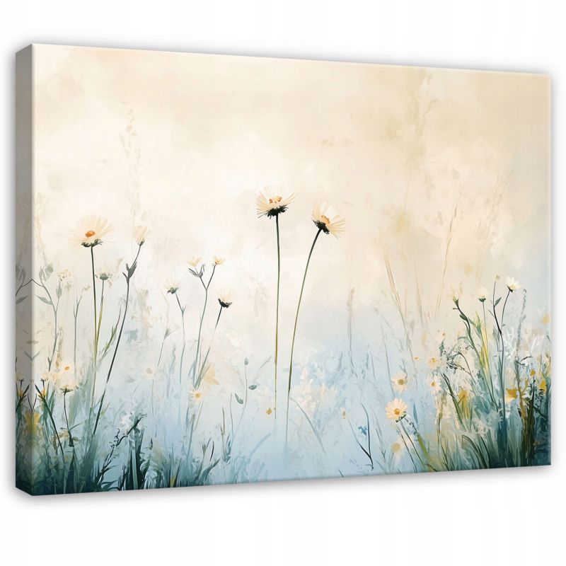 Canvas-billede WALLARENA 60 x 40 cm – Vægdekoration til soveværelse, stue og køkken med markblomster – 1 stk.