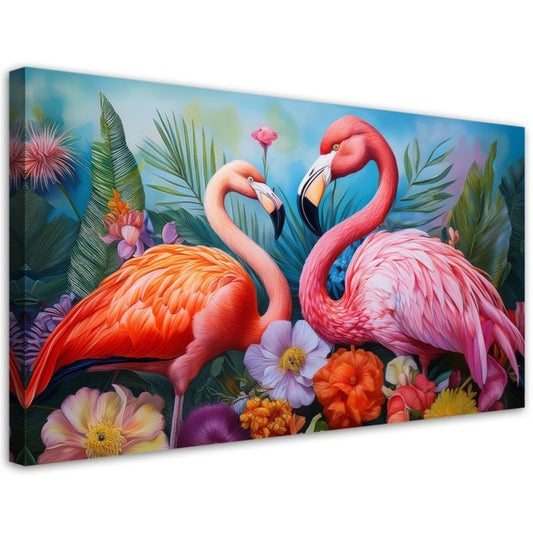 Lærredsbillede Feeby 120x60 cm Flamingoer Fugle Eksotiske dyr 1 stk.