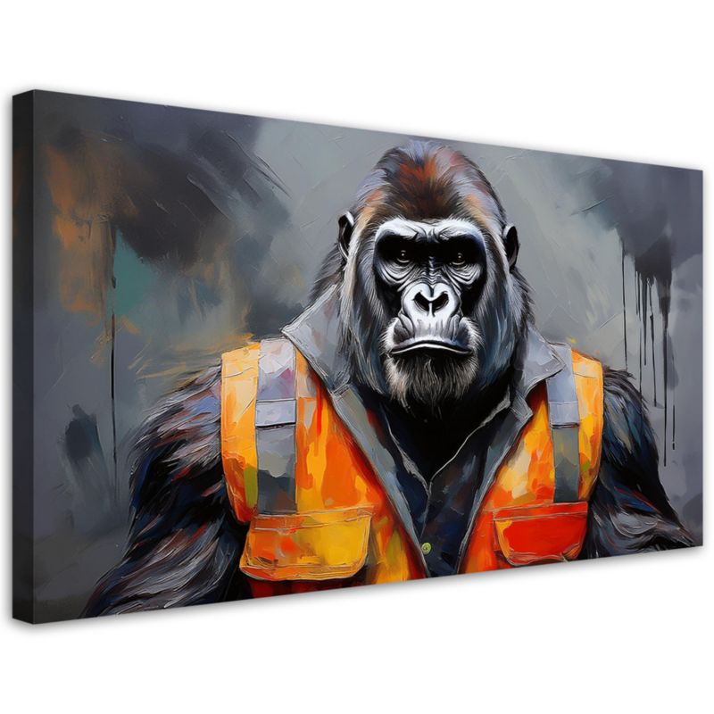 Lærredsbillede Feeby 120x60 cm Gorilla Arbejder Abstrakt 1 stk.