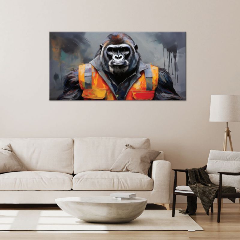 Lærredsbillede Feeby 120x60 cm Gorilla Arbejder Abstrakt 1 stk.
