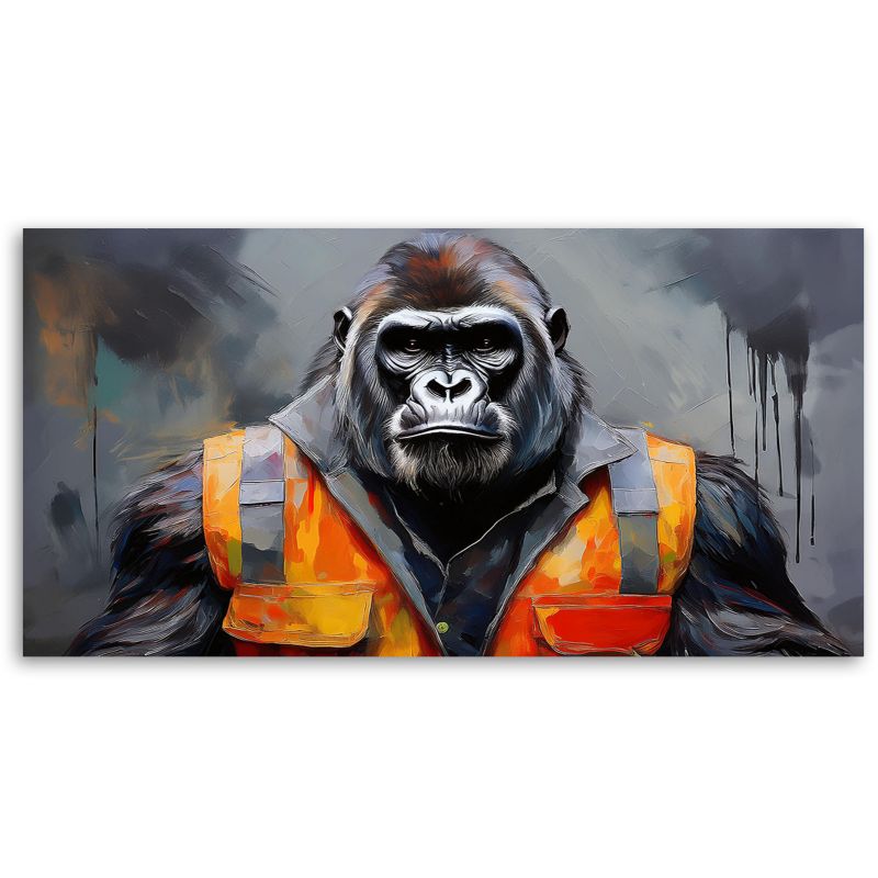 Lærredsbillede Feeby 120x60 cm Gorilla Arbejder Abstrakt 1 stk.