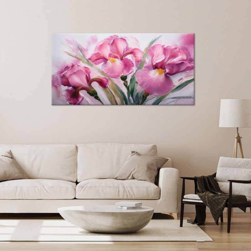 Lærredsbillede Feeby 120x60 cm Irisser Rosa Maleri 1 stk.