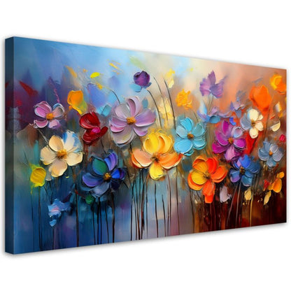 Lærredsbillede Feeby 120x60 cm Farverige Malede Blomster 1 stk.