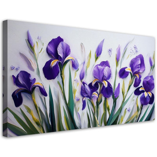 Lærredsbillede Feeby 120x60 cm Blomster Iris i lilla 1 stk.