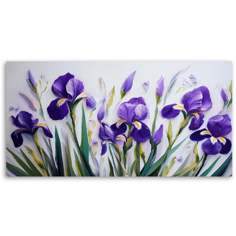 Lærredsbillede Feeby 120x60 cm Blomster Iris i lilla 1 stk.