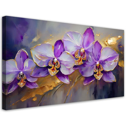 Lærredsbillede Feeby 120x60 cm Malede orkideer lilla blomster 1 stk.