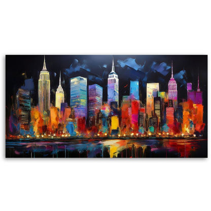 Lærredsbillede Feeby 120x60 cm New York Byarkitektur Farverig 1 stk.