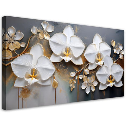 Lærredsbillede Feeby 120x60 cm Orchidé Hvid Blomst Abstraktion 1 stk.