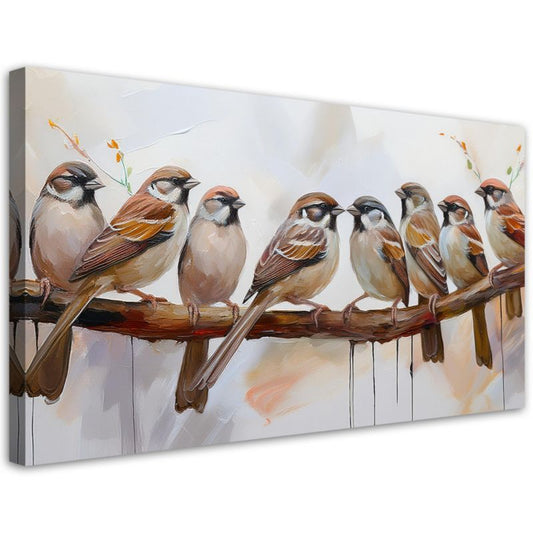 Lærredsbillede Feeby 120x60 cm Fugle på Gren Brun 1 stk.
