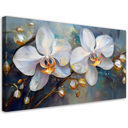 Lærredsbillede Feeby 120x60 cm Hvide orkideer 1 stk.