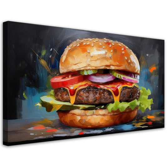 Lærredsbillede Feeby 80x40 cm Bugrer Sandwich Mad 1 stk.