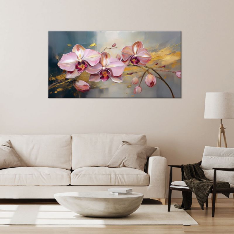 Lærredsbillede Feeby 80x40 cm Pink orkideer blomster glamour 1 stk.