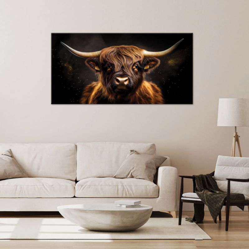 Lærredsbillede Feeby 80x40 cm Skotsk Ko Glamour 1 stk.