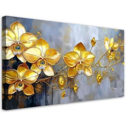 Lærredsbillede Feeby 80x40 cm Guldorkideer Blomster Glamour 1 stk.