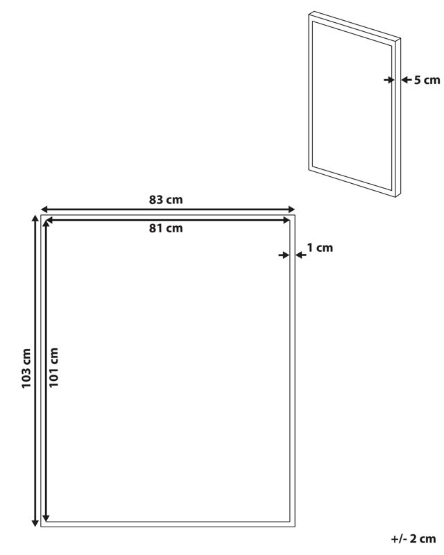 Rektangulært lærredsbillede Jesi 83 x 103 cm abstrakt grå 1 stk.