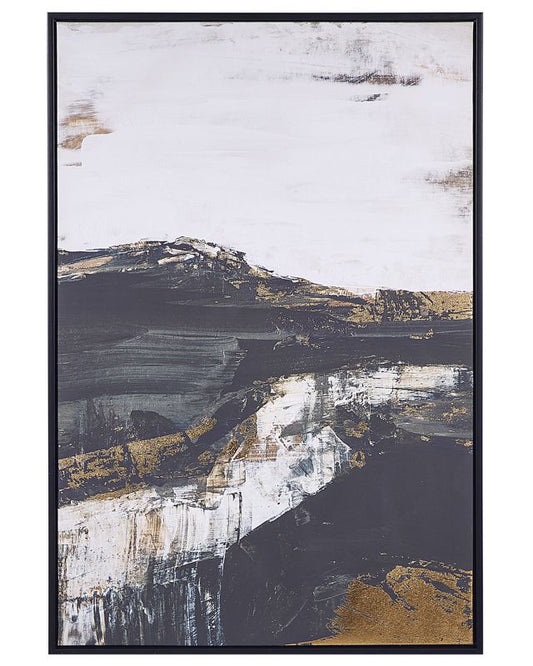 Rektangulært lærredsbillede Statte 63 x 93 cm abstrakt sort 1 stk.