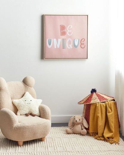 Taurisano firkantet lærredsbillede 63 x 63 cm børne pink 1 stk.