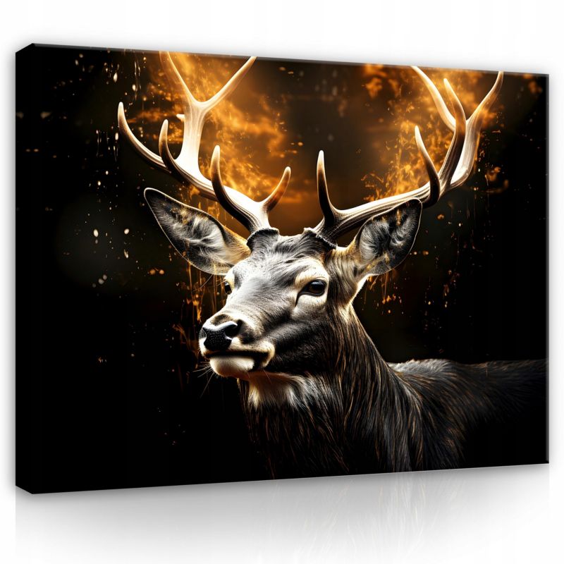 Canvasbillede WALLARENA 100 x 70 cm til stue, soveværelse og køkken – abstrakt hjort, 1 stk.