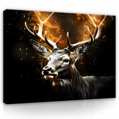 Canvasbillede WALLARENA 100 x 70 cm til stue, soveværelse og køkken – abstrakt hjort, 1 stk.