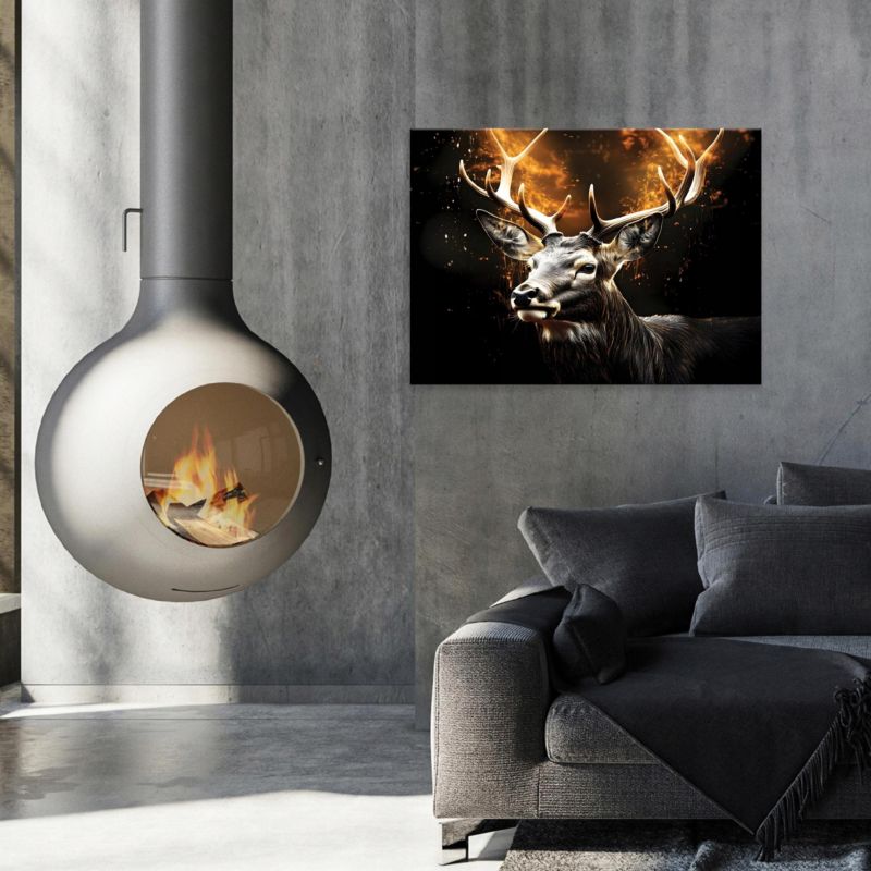 Canvasbillede WALLARENA 100 x 70 cm til stue, soveværelse og køkken – abstrakt hjort, 1 stk.