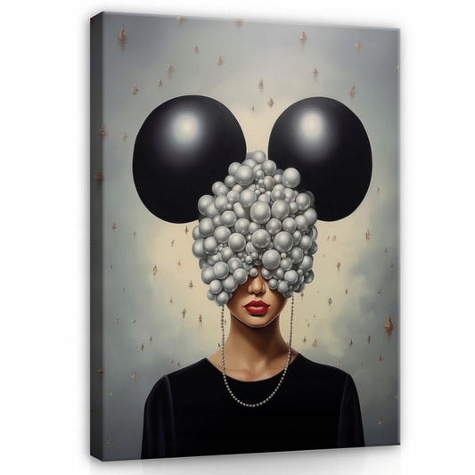 Canvasbillede WALLARENA 100 x 70 cm til stue, soveværelse og køkken – abstrakt kvinde, grå – 1 stk.