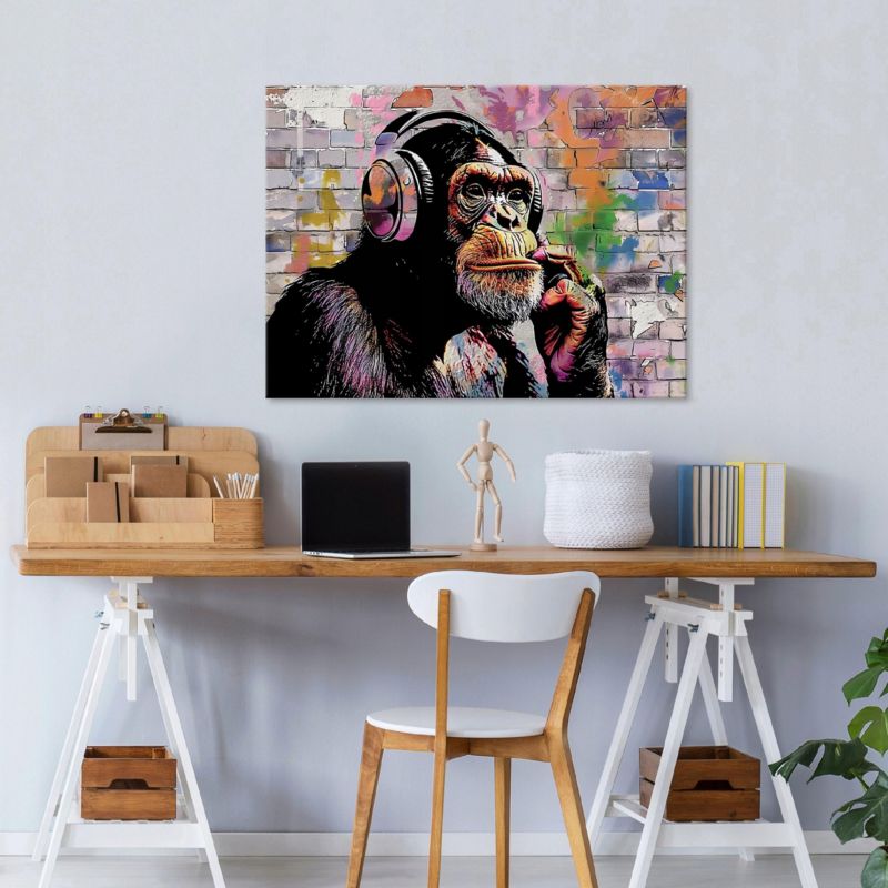 Vægmaleri på lærred WALLARENA 100x70 cm til soveværelse og stue abstrakt Banksy 1 stk.