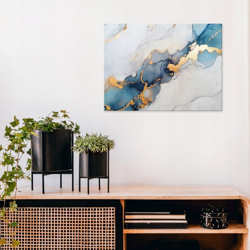 Vægdekoration på lærred WALLARENA 120x80 cm til soveværelse, stue og køkken – abstrakt marmor, 1 stk.