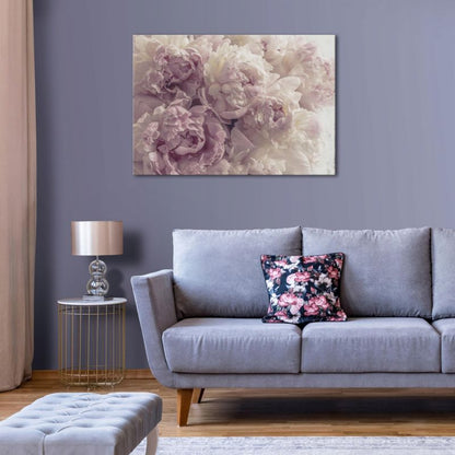 Vægmaleri på lærred WALLARENA 120x80 cm til stue, soveværelse og køkken med blomster og pæoner, 1 stk.