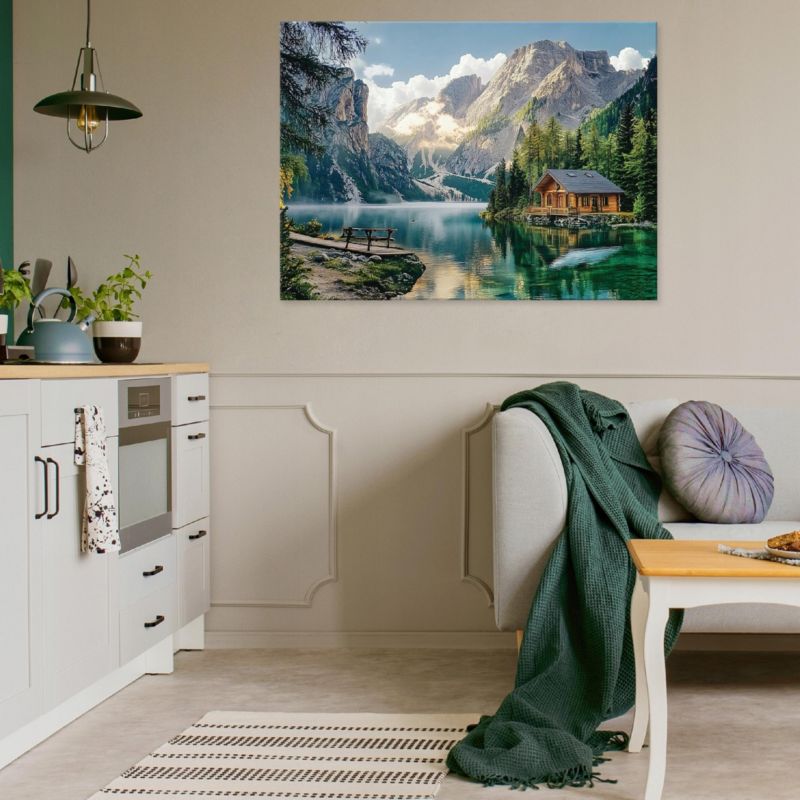 Vægmaleri på lærred WALLARENA 120x80 cm til soveværelse, stue og køkken - Bjerge og natur, 1 stk.