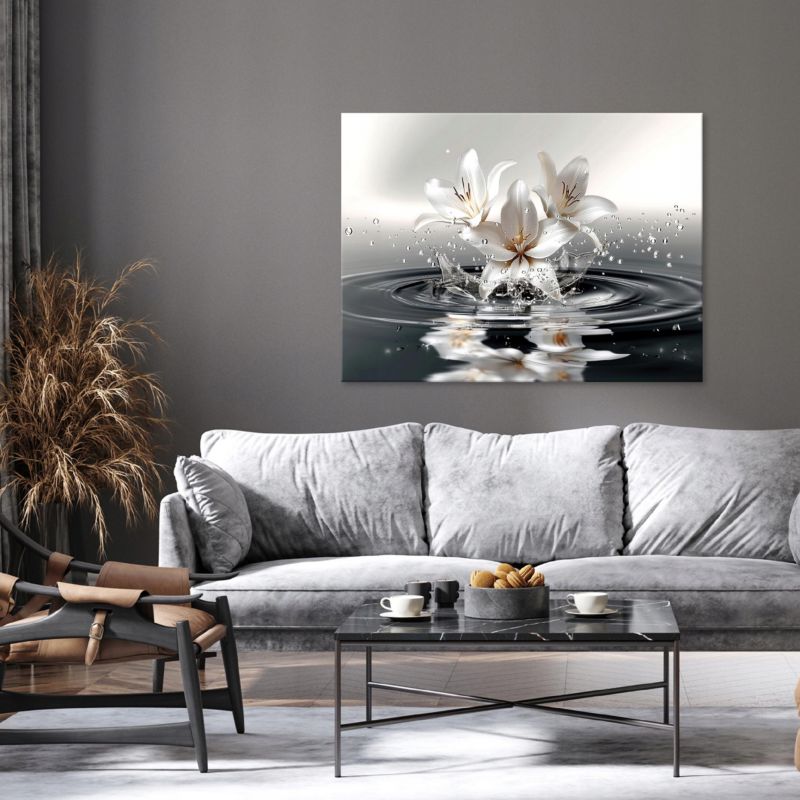 Vægmaleri på lærred WALLARENA 120x80 cm til soveværelse, stue og køkken med blomster, 1 stk.