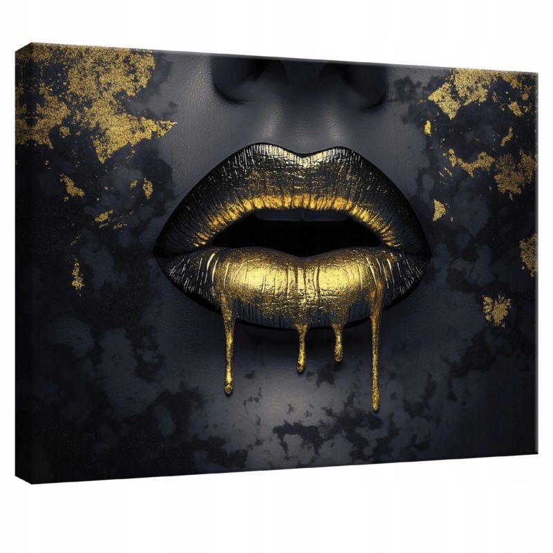 Canvasbillede WALLARENA 120x80 cm til soveværelse og stue - Læber abstrakt kvinde, 1 stk.