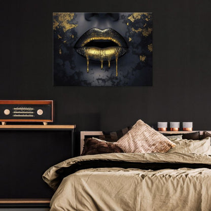 Canvasbillede WALLARENA 120x80 cm til soveværelse og stue - Læber abstrakt kvinde, 1 stk.
