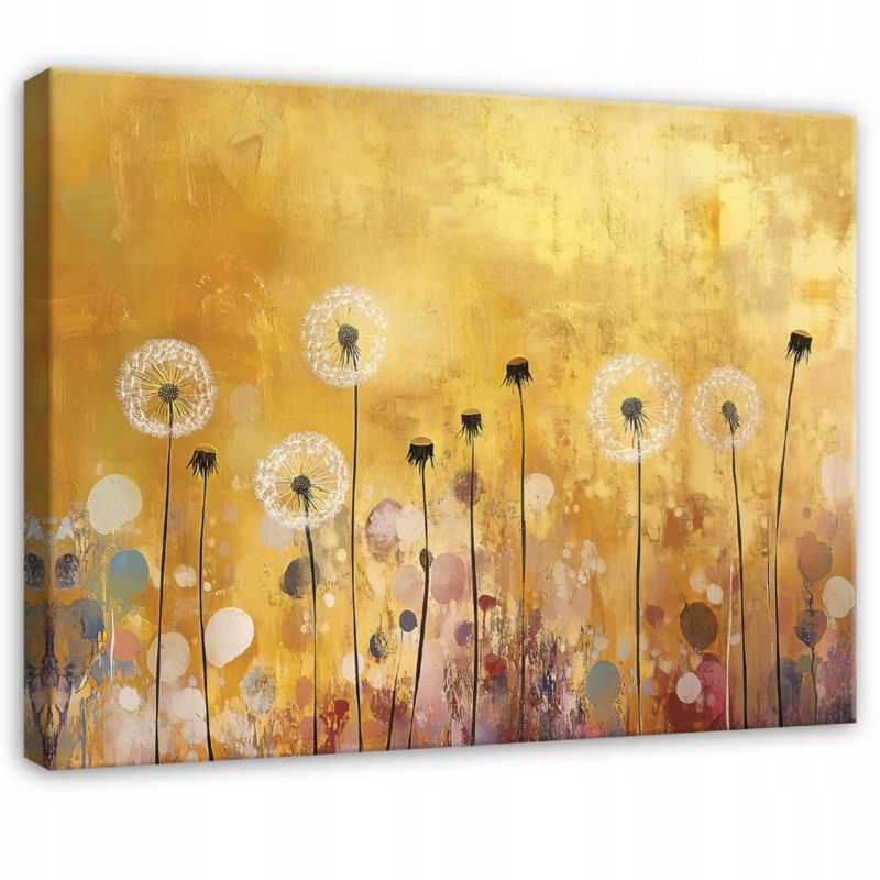 Vægdekoration på lærred WALLARENA 60 x 40 cm til soveværelse, stue og køkken – abstrakte blomster, 1 stk.